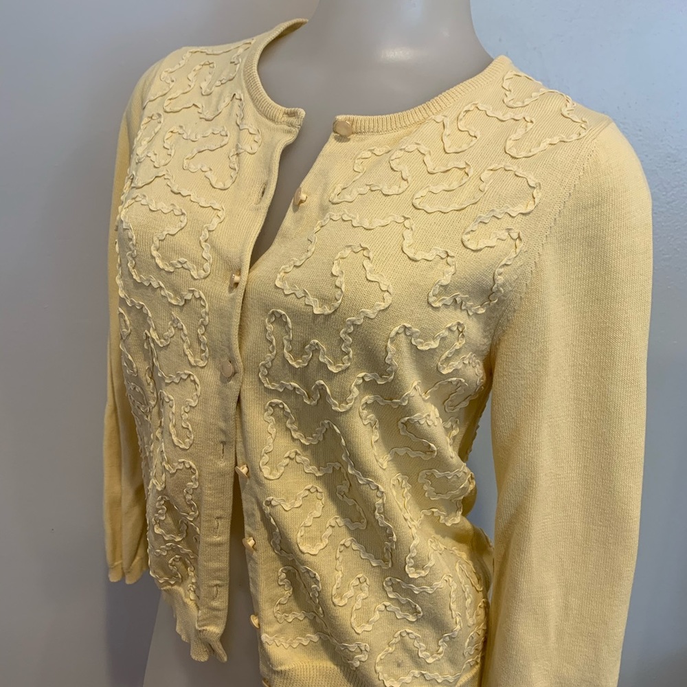 Anthropologie Light Yellow Cardigan Odille Size M